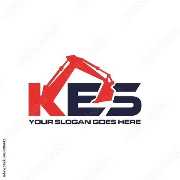 Obraz k e s excavator construction logo designs modern emblem