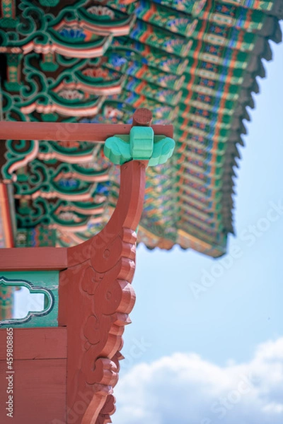 Obraz 한국 사찰 난간 