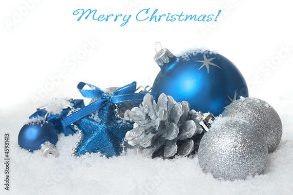 Obraz Blue christmas balls 