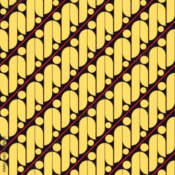 Fototapeta Batik parang seamless pattern vector. Editable, infinity color.