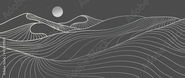 Obraz mountain desert line art print. Abstract mountain contemporary aesthetic backgrounds landscapes. vector illustrations