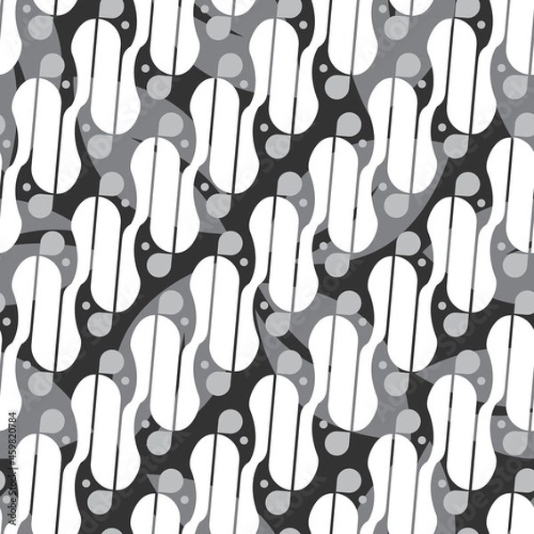 Fototapeta Batik parang with leaf seamless pattern