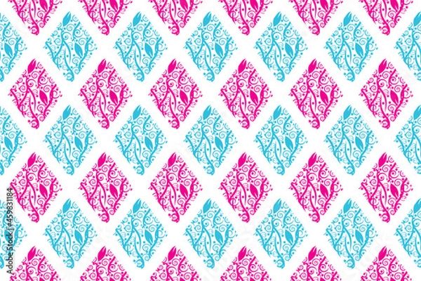 Fototapeta Floral damask seamless pattern vector