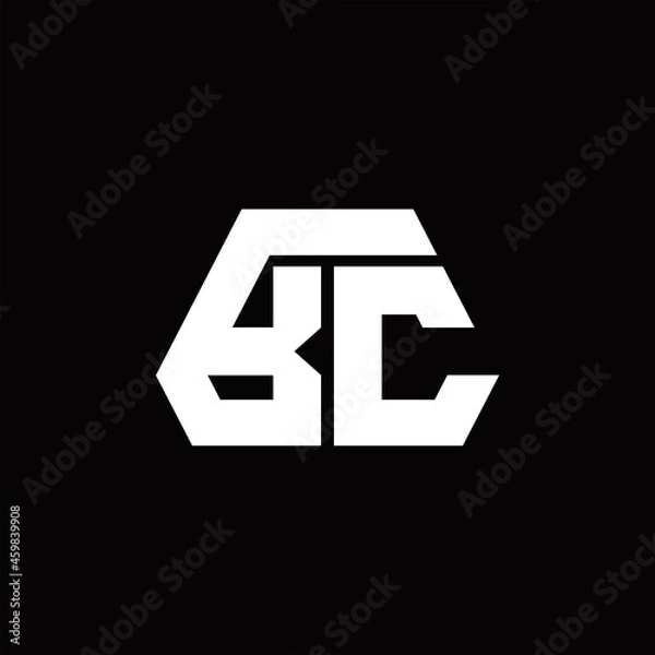 Fototapeta BC Logo monogram with octagon shape style design template