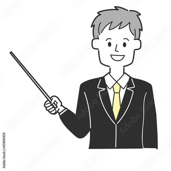 Fototapeta 指示棒で指すビジネスマン