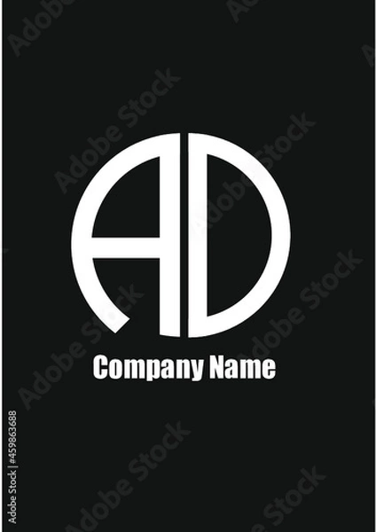 Fototapeta AD,DA,A,D abstract logo letters monograms.