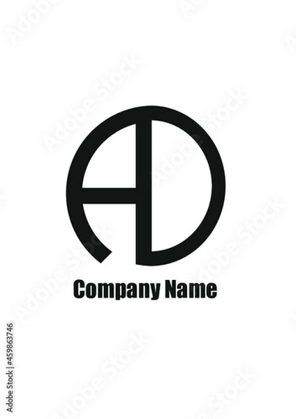 Fototapeta AD,DA,A,D abstract logo letters monograms.