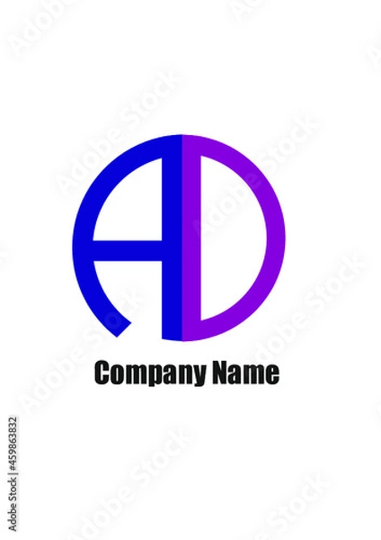 Fototapeta AD,DA,A,D abstract logo letters monograms.