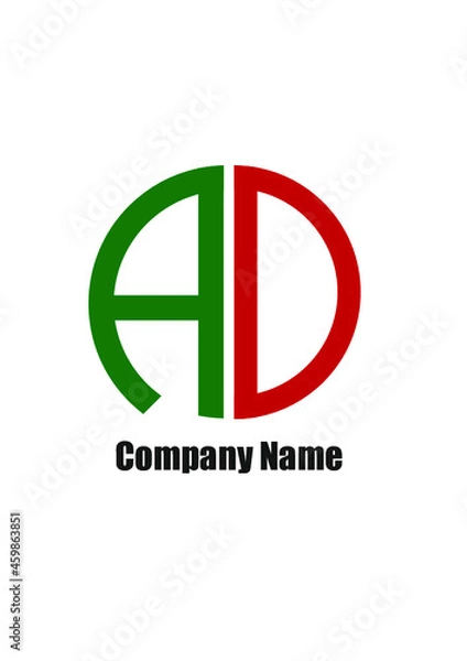 Fototapeta AD,DA,A,D abstract logo letters monograms.