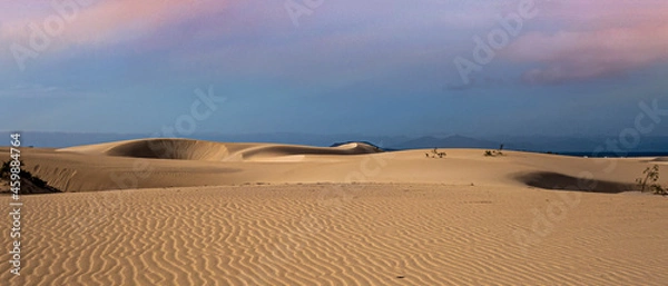 Obraz Beautiful sand patterns with  low sun in the natural park in Corralejo on the enchanting island of Fuerteventura in the Canary Islands Spain