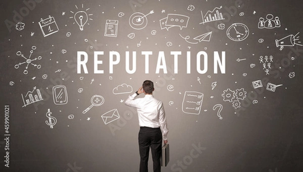 Fototapeta Rear view of a businessman