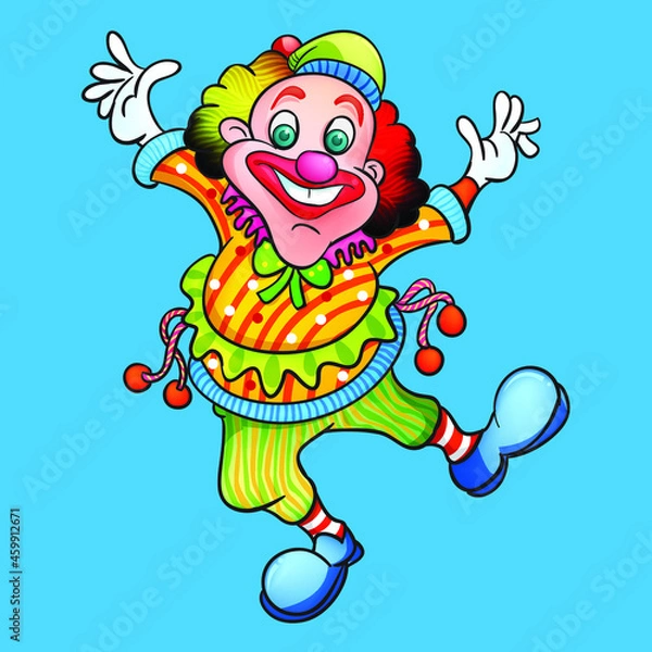 Obraz vector dancing clown illustration