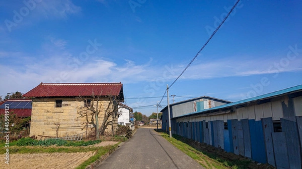 Fototapeta 細い道と青空