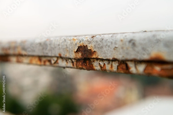 Fototapeta Full frame of Rust on railing