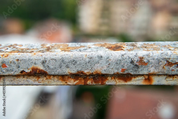 Fototapeta Full frame of Rust on old railing