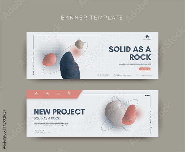 Fototapeta Vector template for social media marketing and web formats, brand identity collection