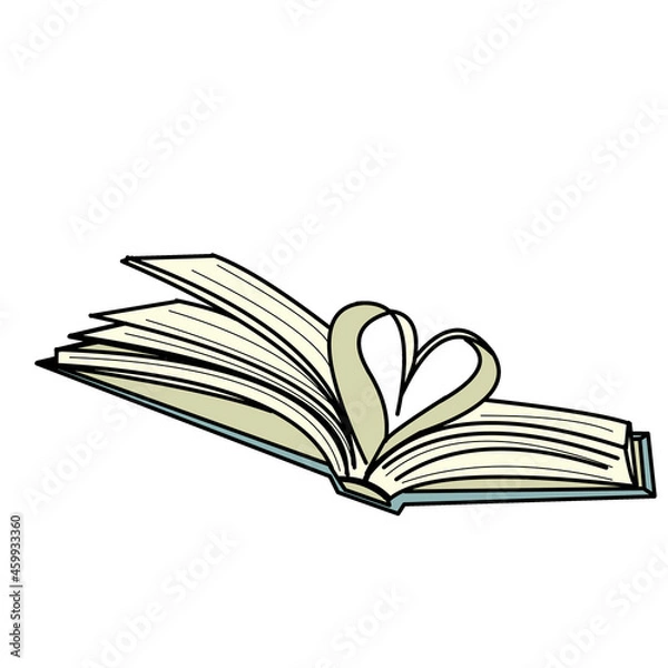 Obraz Book with pages forming a heart