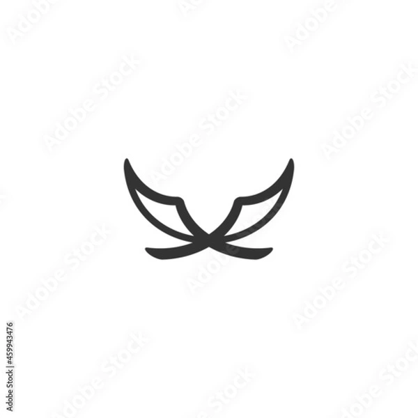 Obraz School clothe ribbon flat icon. Simple style School lessons poster background symbol. Logo design element. T-shirt printing. Vector for sticker.