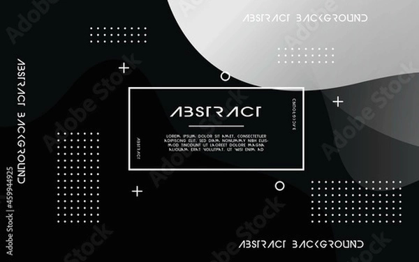 Obraz abstract black and white wave shape background banner design.