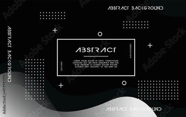 Obraz abstract black and white wave shape background banner design.