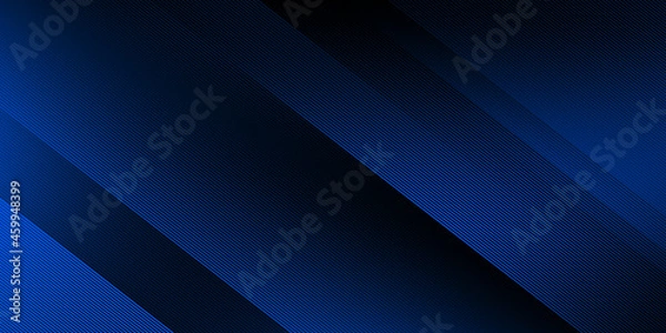 Fototapeta  Abstract, science, futuristic, energy technology concept. Digital image of light rays, stripes lines with blue light, speed and motion blur over dark blue background
