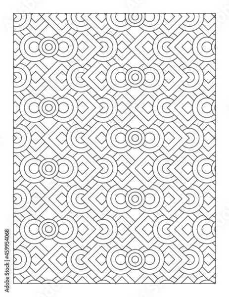 Fototapeta Geometric Pattern Coloring Pages for Coloring Book or Background