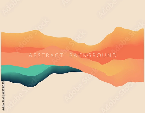 Fototapeta Landscape with mountains. Abstract background with modern gradient colors. 