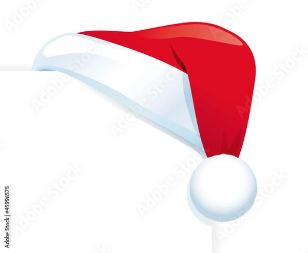 Obraz Papier Ecke mit Weihnachtsmütze