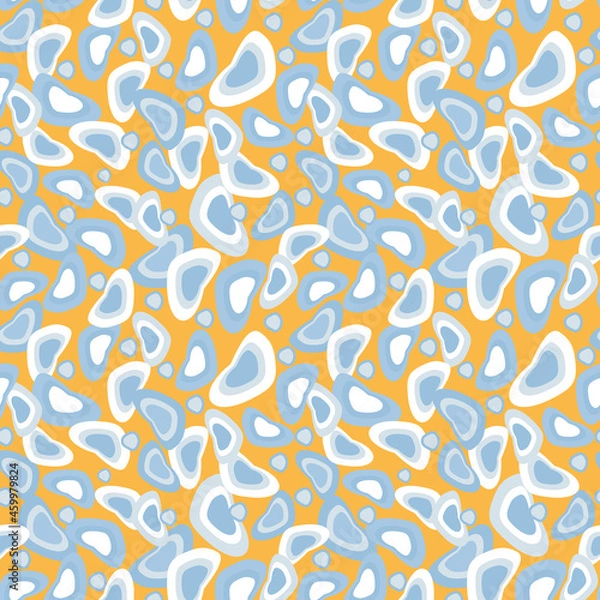 Obraz Orange Blue floating hearts seamless vector pattern 