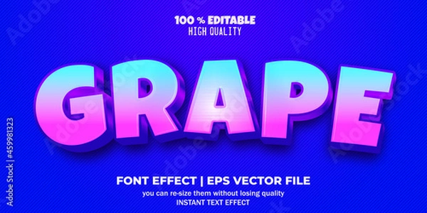 Fototapeta editable text effect grape style
