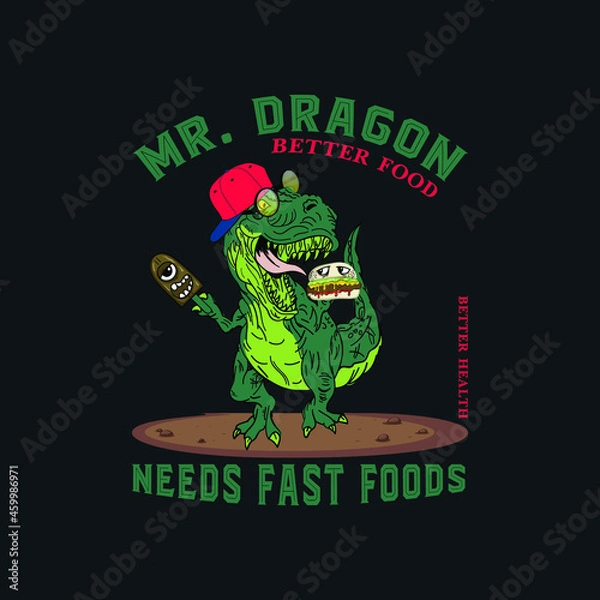 Obraz Modern Dragon T-Shirt Design Vector