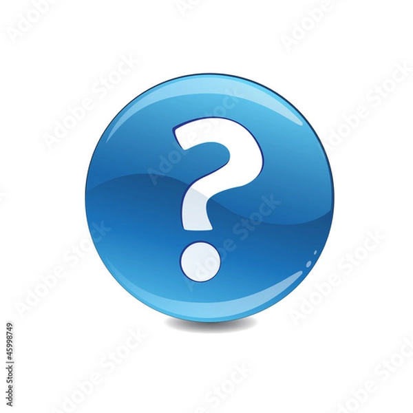 Obraz Blue question button