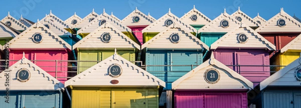 Fototapeta Colourful beach huts