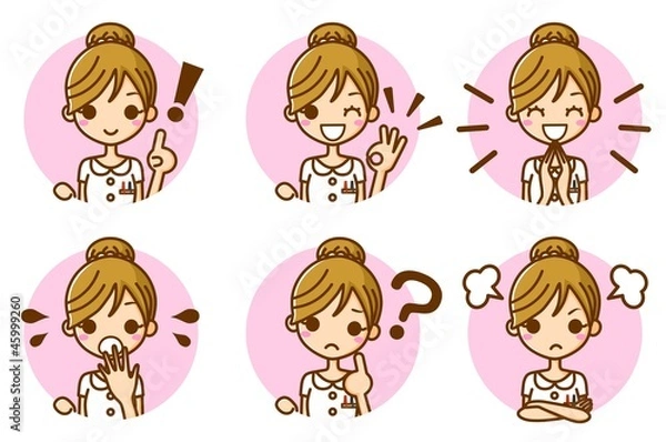 Fototapeta ナース　表情　アイコン