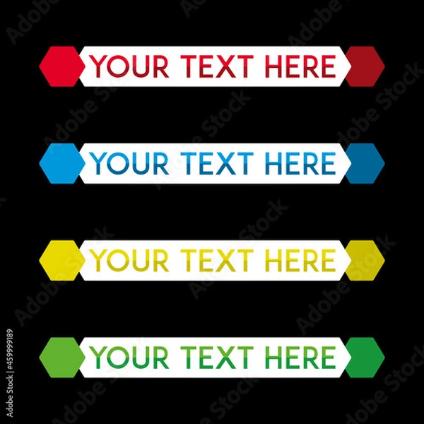 Obraz banner set, text box, title box, speech text, speech title, frame text, frame title, text border, title border	