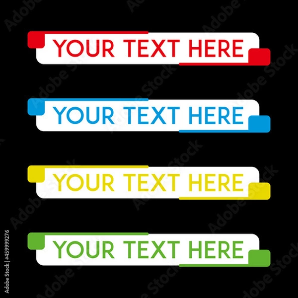 Obraz banner set, text box, title box, speech text, speech title, frame text, frame title, text border, title border	