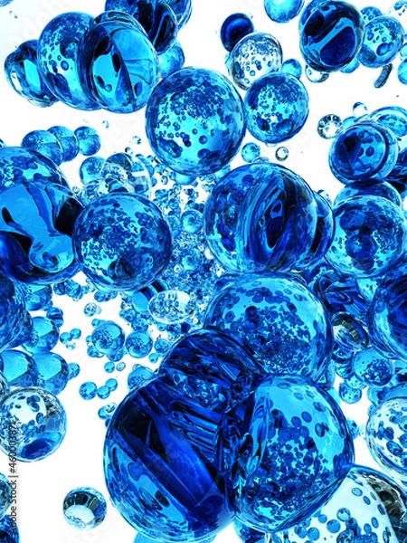 Fototapeta 透明な球体の螺旋状アブストラクトバックグラウンドイメージ