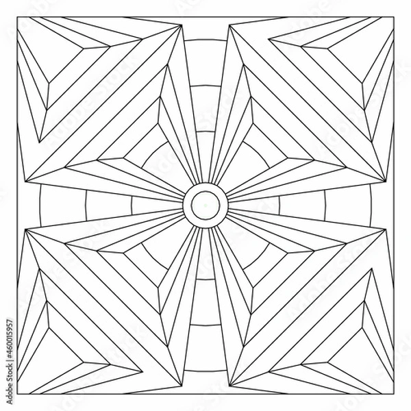 Fototapeta Easy coloring pages for seniors and for adults. Tile pattern ...