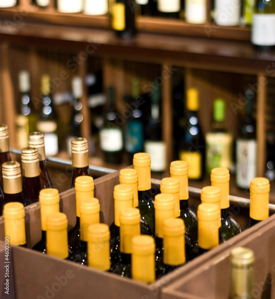 Obraz Wine Bottles in a shop