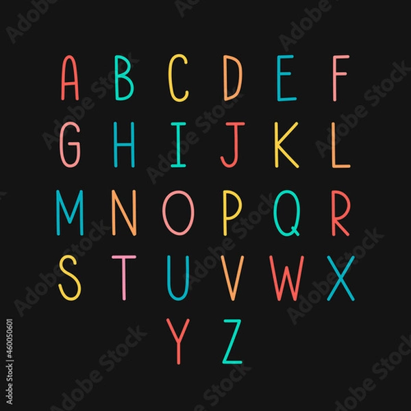 Fototapeta Styled alphabet set vector