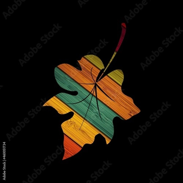 Fototapeta maple leaf on black background