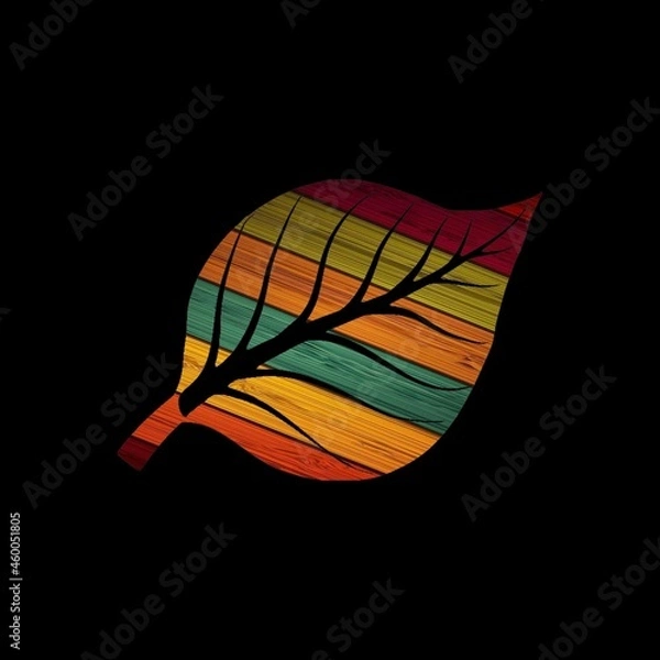 Fototapeta red and yellow leaf