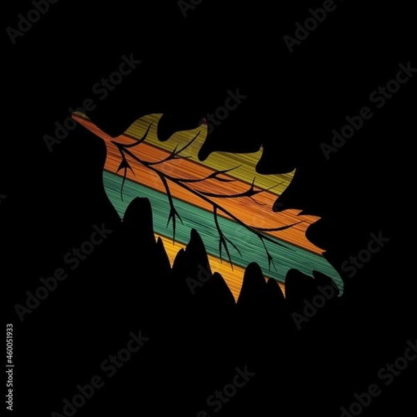 Obraz leaves on black background