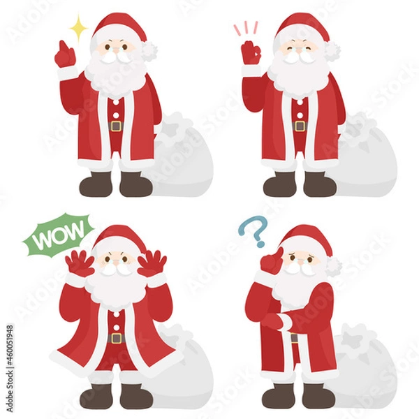 Obraz サンタクロースのポーズセット（全身）
