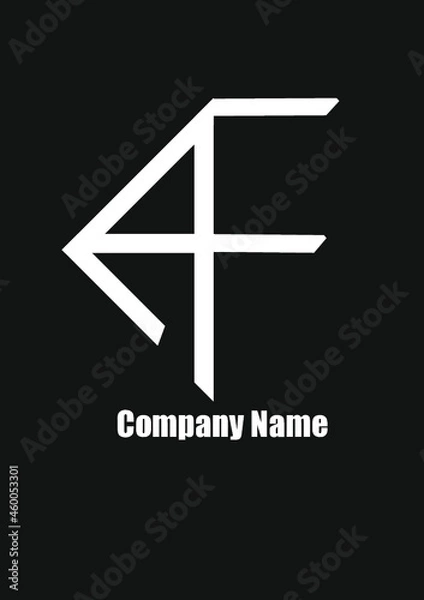 Fototapeta AF,FA,A,F abstract logo letters monograms.