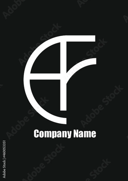 Fototapeta AF,FA,A,F abstract logo letters monograms.