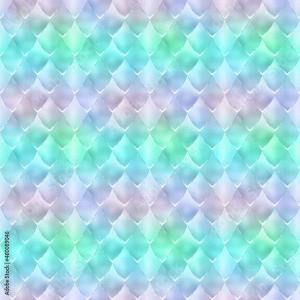 Obraz Intense Rainbow Gradient Foil Fish and Mermaid Scale Design
