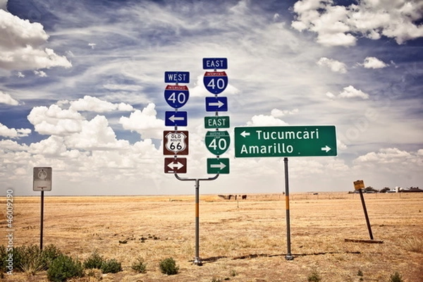Obraz Route 66 intersection signs