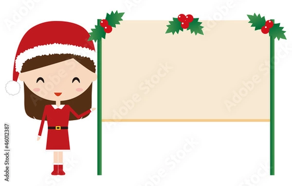 Fototapeta サンタガール　メッセージボード