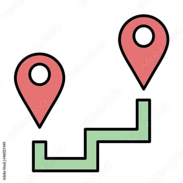 Fototapeta Vector Route Filled Outline Icon Design
